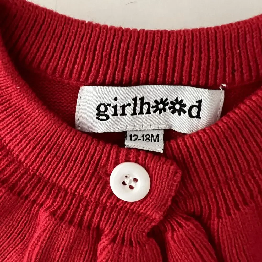NEW Girlhood Red Ruffle Collar Sweater